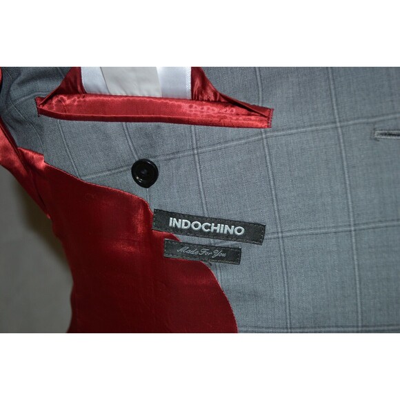 Indochino 100% Wool Grey plaid Sports Coat blazer suit jacket Sz 42 - Excellent‎ - Picture 10 of 16